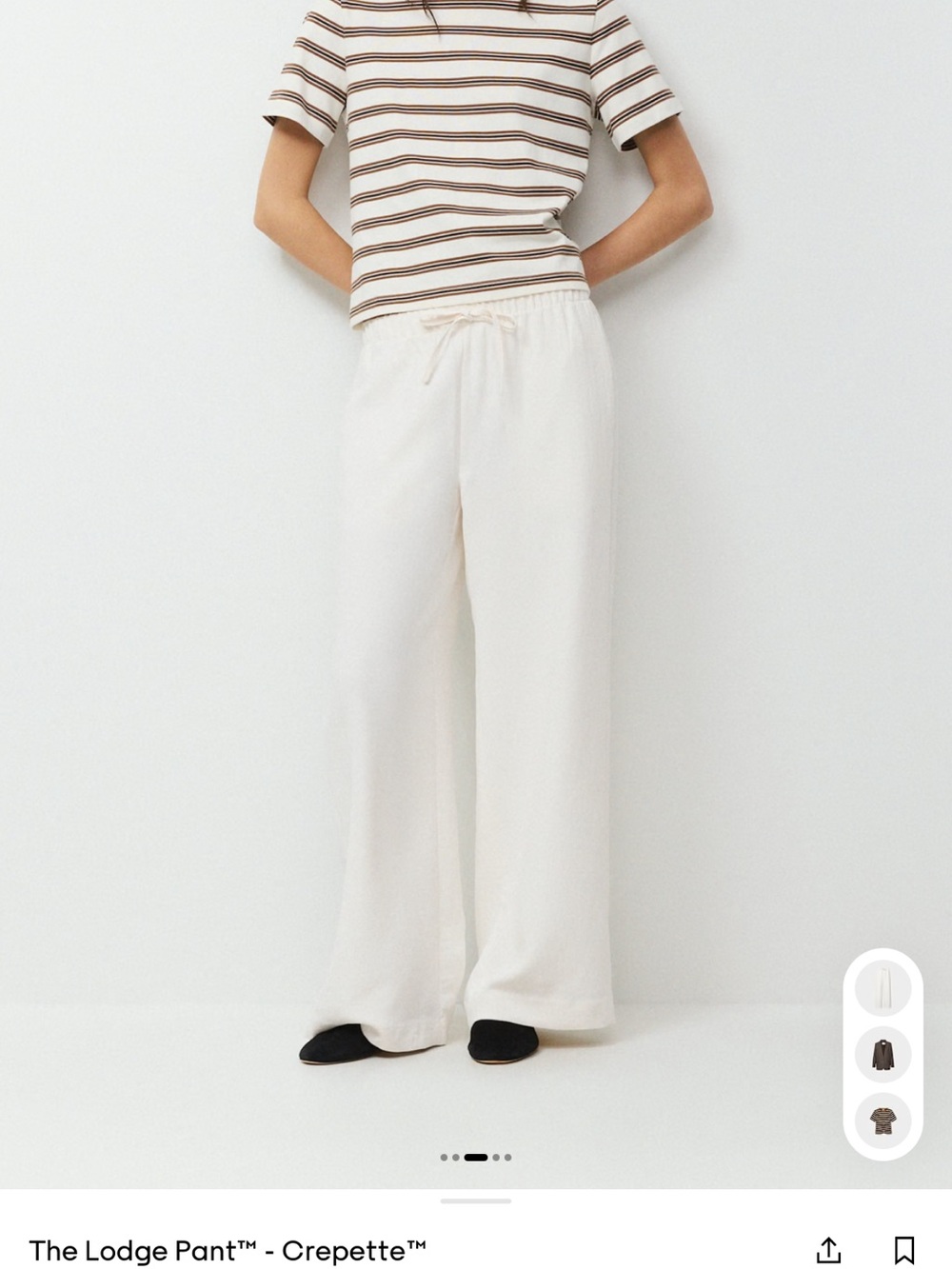 Aritzia Crepette™ Wide-Leg Lounge Pant in Crepe White